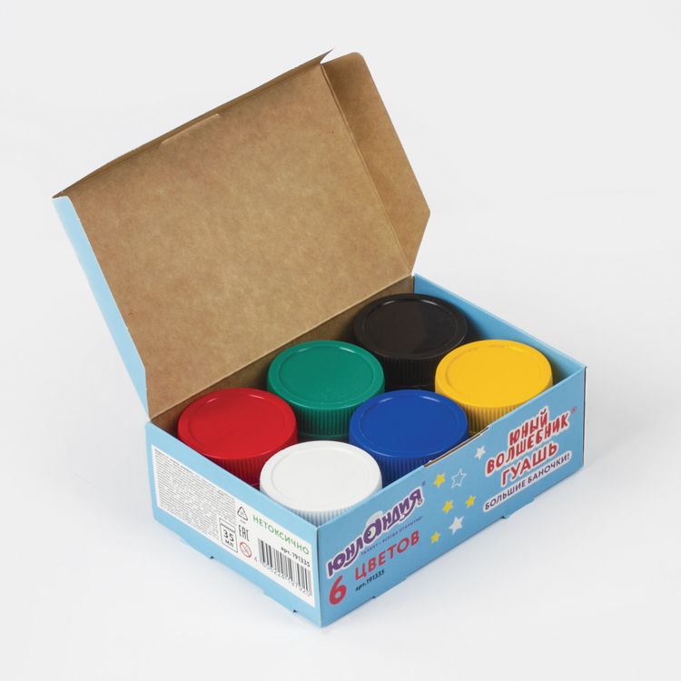 Гуашь Юнландия «Юный волшебник», 6 цв. по 35 мл — картинка 2