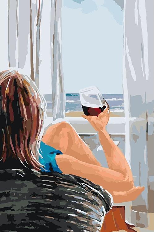Картина по номерам «Бокал красного вина»