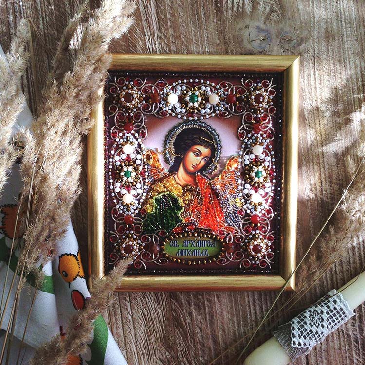 Вышивка Образа в каменьях «Святой Архангел Михаил» — картинка 3