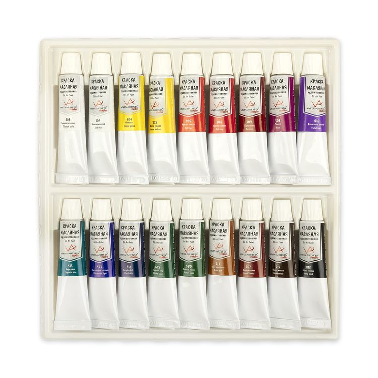 Набор масляных красок Vista-Artista Studio 10 мл, 18 цветов — картинка 2