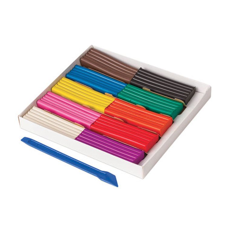 Пластилин классический ПИФАГОР «Эники-беники», 10 цветов, 200 г, со стеком — картинка 2