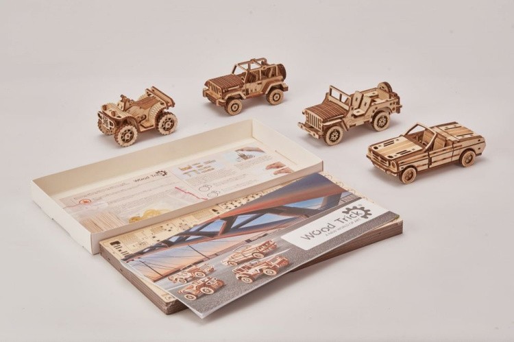 Механический 3D-пазл из дерева Набор машинок, Wood Trick
 — картинка 7