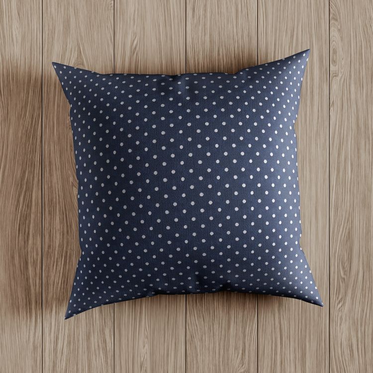 Ткань Лен, 140 г/м², 5 м x 150 см, цвет: синий, принт горошек, TBY — картинка 6