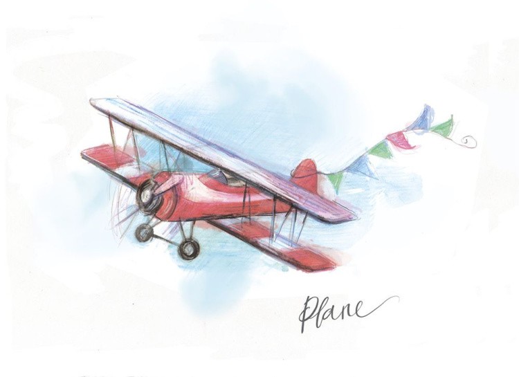 Скетч для раскрашивания акварельными карандашами «Акварельные зарисовки. Авто и самолёт» — картинка 3