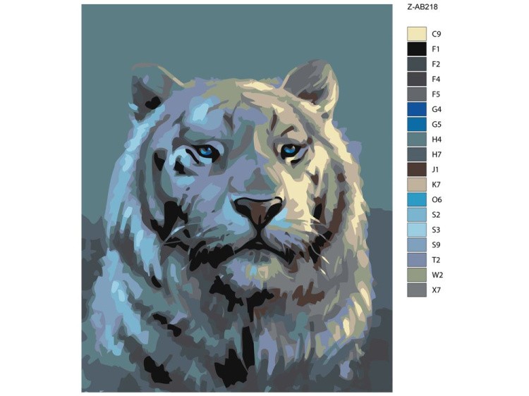 Картина по номерам «Белый тигр» — картинка 2