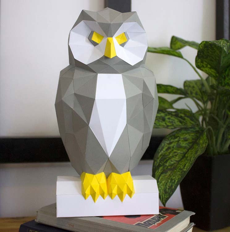 Бумажная модель для склеивания фигура «Сова» — картинка 2