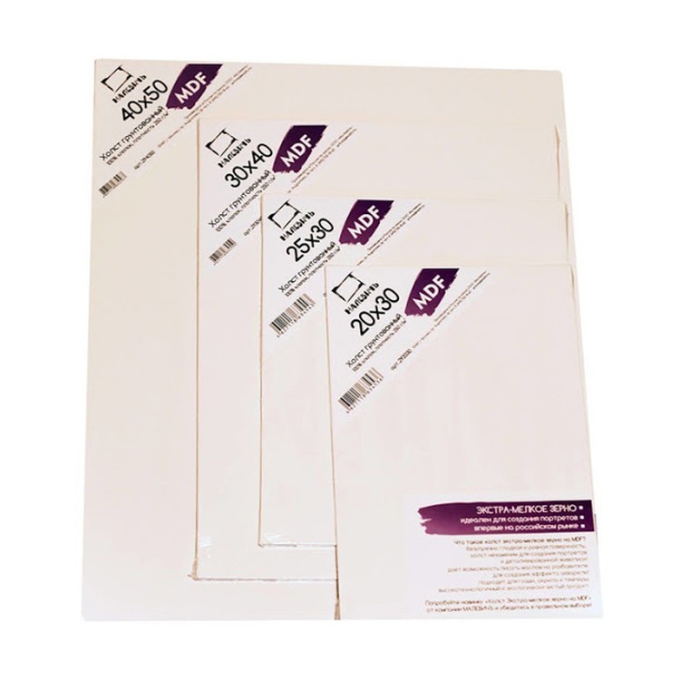 Холст грунтованный на МДФ Малевичъ, хлопок, 20x30 см — картинка 2