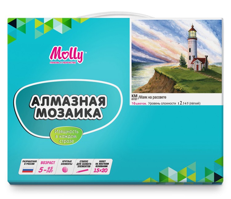 Алмазная вышивка-открытка «Маяк на рассвете» — картинка 5