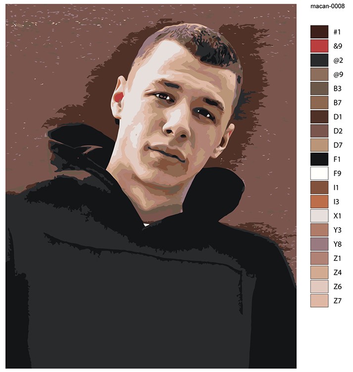 Картина по номерам «Рэпер Макан MACAN 8» — картинка 2