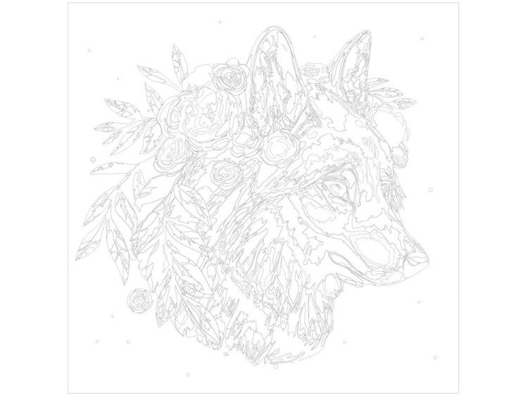 Картина по номерам «Волк с венком» — картинка 3