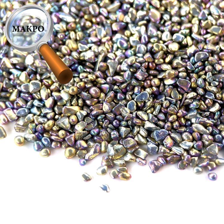 Стеклянные камушки гальваника, серебряные, 100 г — картинка 2