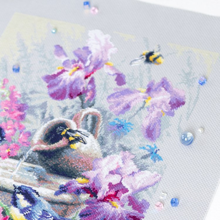 Набор для вышивания «Синицы у фонтана» — картинка 3