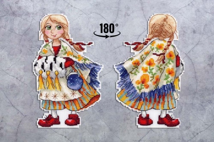 Набор для вышивания «Девочка в красных башмачках» — картинка 4
