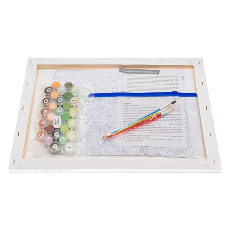 Картина по номерам «Лисички-сестрички в чернике» — картинка 3