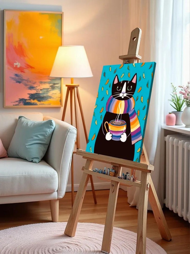 Картина по номерам «Осенний кот» — картинка 9