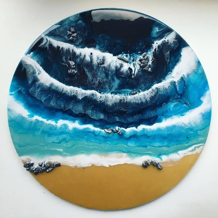 Набор для создания картины эпоксидной смолой MixArt Resin BOX Морской берег — картинка 3