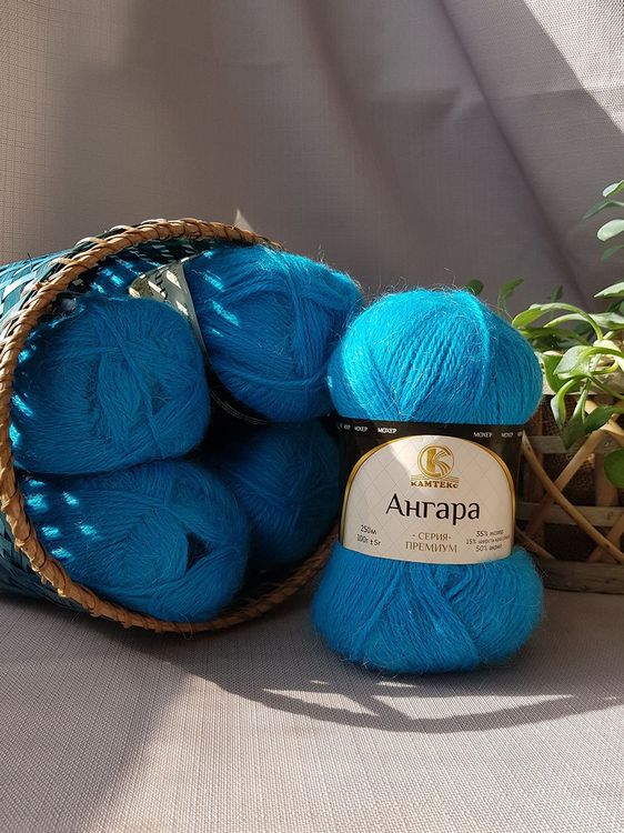 Пряжа Камтекс Ангара (024), бирюзовый, 5 шт. по 100 г — картинка 2