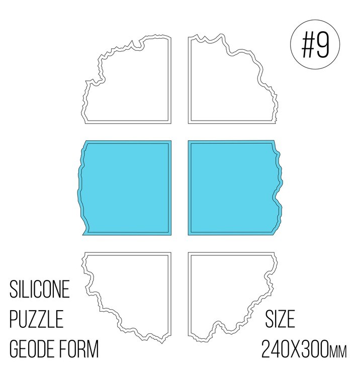 Силиконовый молд в виде среза камня Puzzle Geode (из 6 частей), модель№4, Craftsmen.store — картинка 4