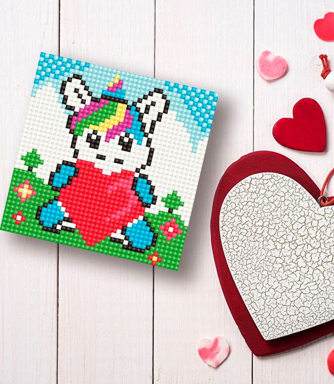 Алмазная вышивка «Единорожек с сердцем» (на магнитной основе) — картинка 2