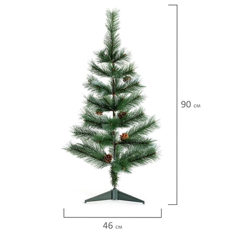 Ель новогодняя искусственная «Velvet Pinewood», 90 см, с инеем и шишками — картинка 4