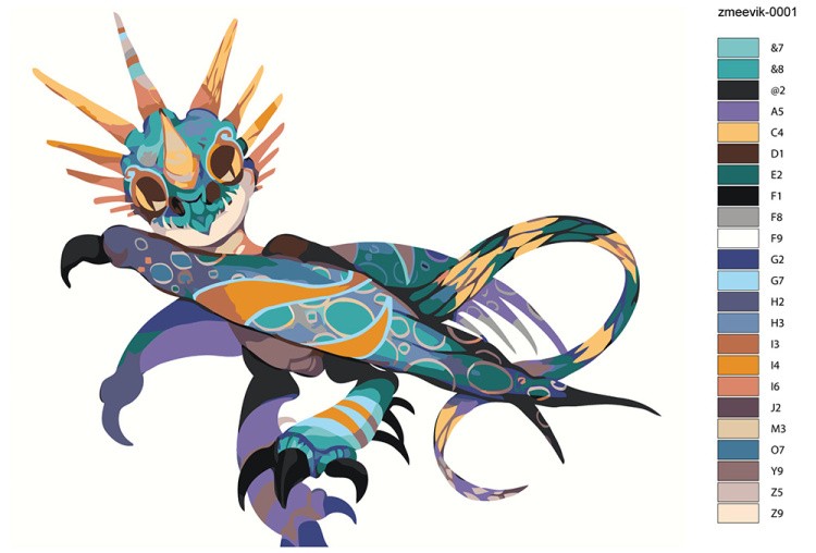 Картина по номерам «Арт дракона Злобного Змеевика Громгильда» — картинка 2