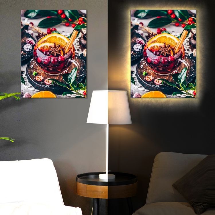 Картина по номерам «Согревающий напиток» LED подсветка — картинка 2