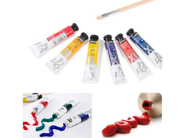 Краски Pebeo масляные 20 цветов набор XL с кистью 20 мл — картинка 4