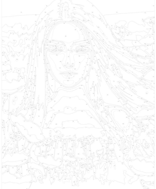 Картина по номерам «Девушка среди фиолетовых цветов» — картинка 3