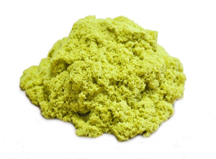 Космический песок 1 кг, желтый (с песочницей и формочками) — картинка 2