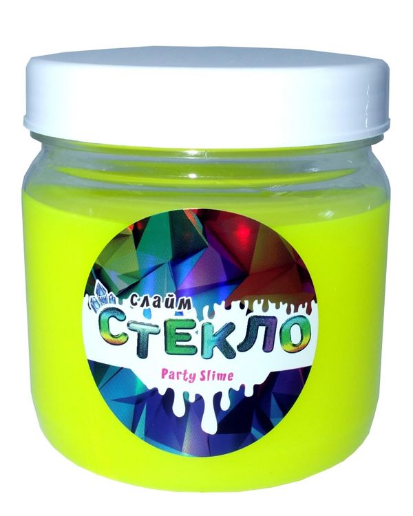 Слайм Стекло серия Party Slime, желтый неон, 400 гр
