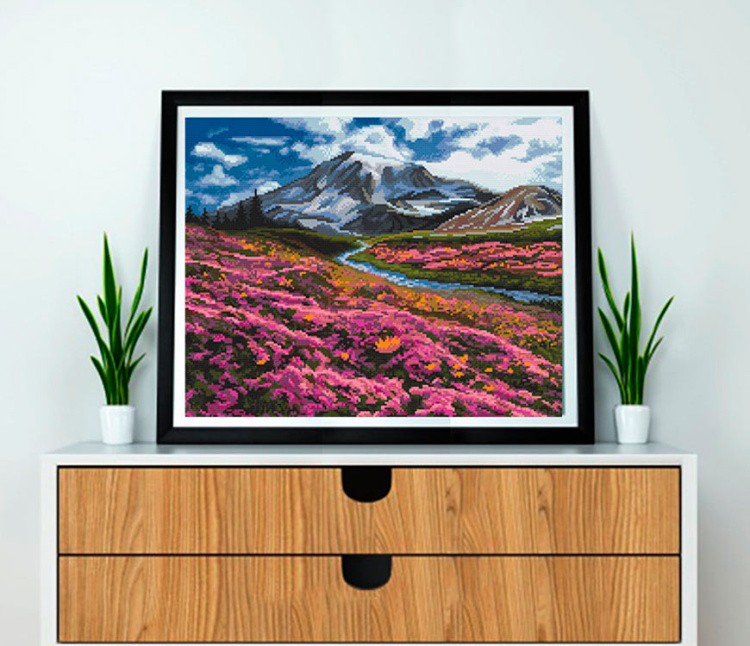 Алмазная вышивка «Весна в горах» — картинка 3