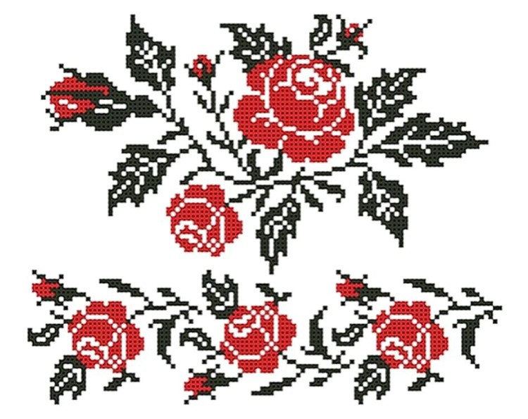 Рисунок на ткани «Розы»