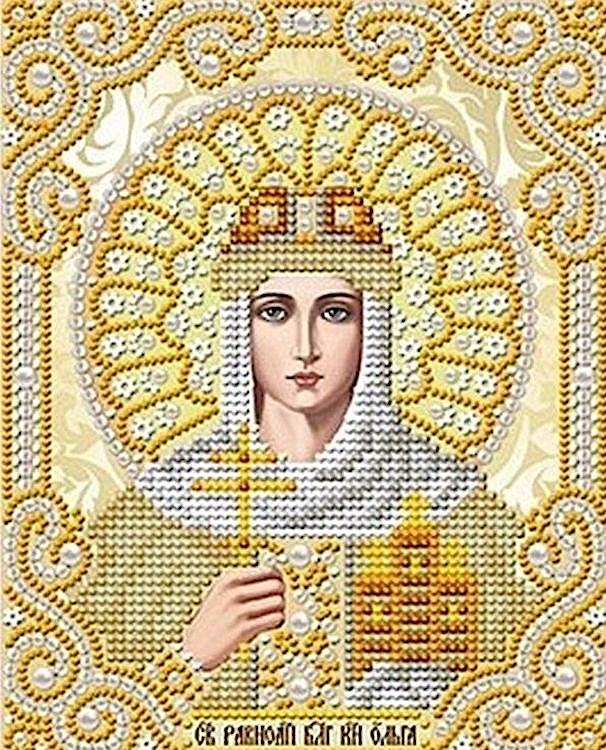 Рисунок на ткани «Святая Ольга в жемчуге и золоте»