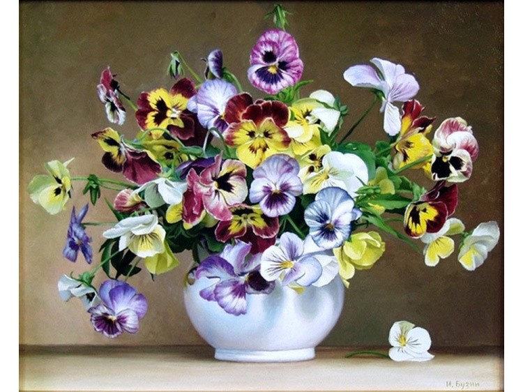 Картина по номерам «Анютины глазки» — картинка 2