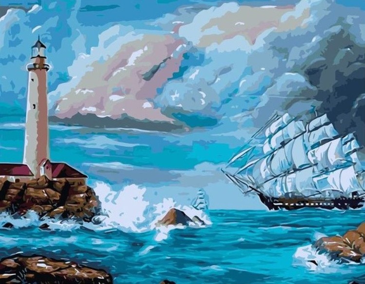 Картина по номерам «Бушующее море»