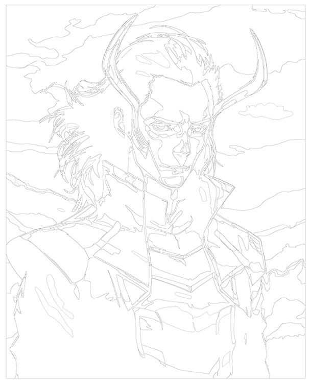 Картина по номерам «Марвел Marvel: Бог обмана Локи аниме» — картинка 3