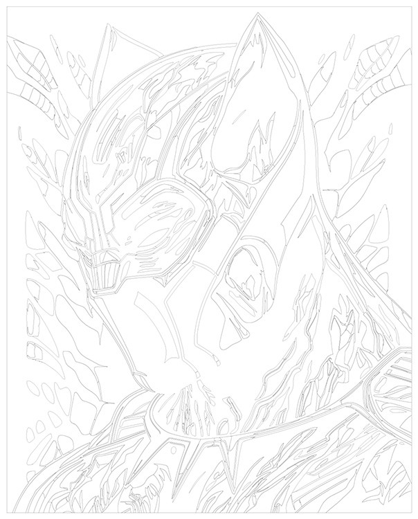 Картина по номерам «Марвел Marvel: Черная Пантера 2» — картинка 3