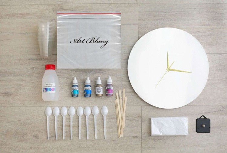 Набор для рисования алкогольными чернилами Часы, Art Blong — картинка 2