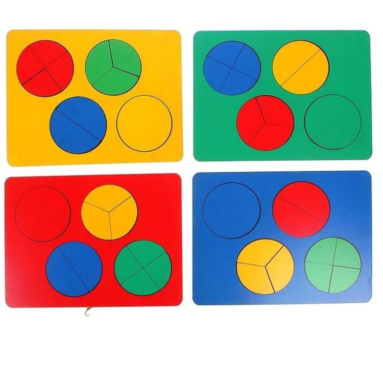 Развивающее пособие из дерева «Дроби» (1 уровень) — картинка 3