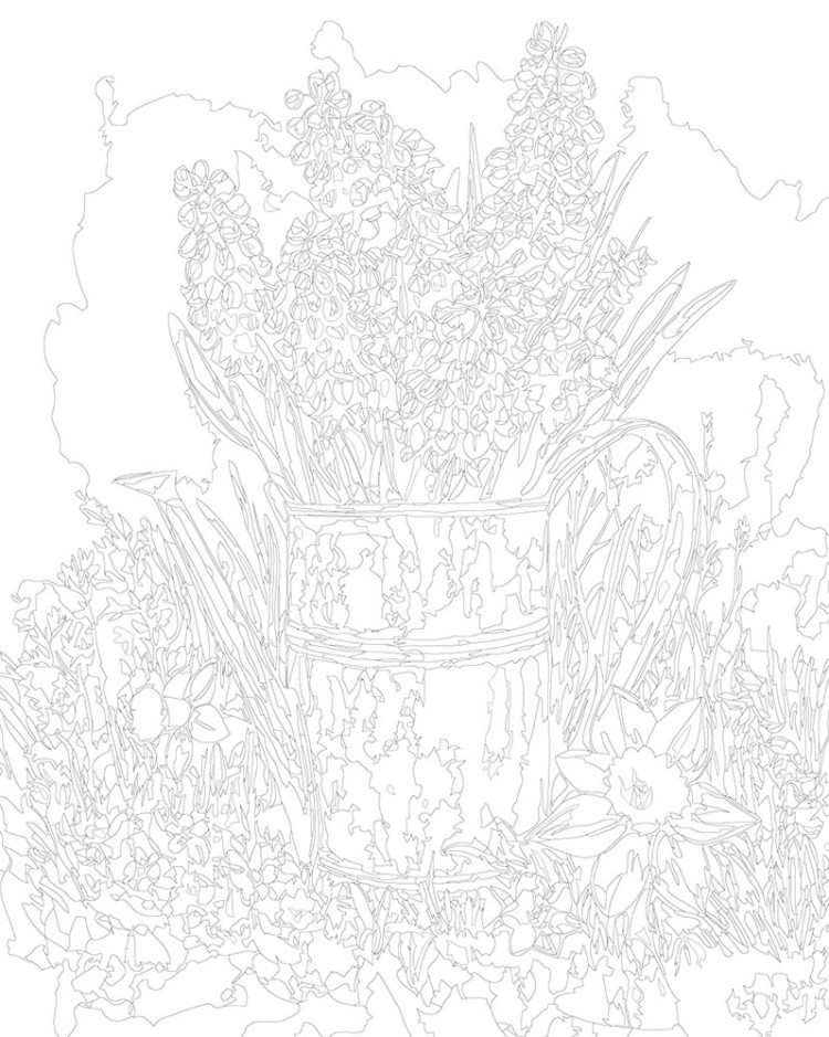 Картина по номерам «Цветы: нарциссы и мускари, весна» — картинка 3