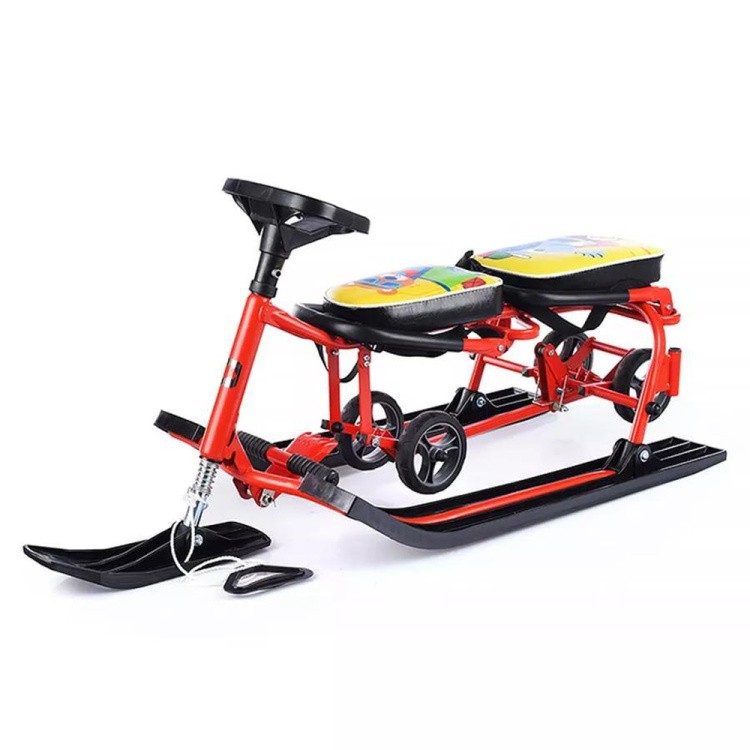 Снегокат детский 507 TWINS BABY Wheel со спинкой для двоих — картинка 4