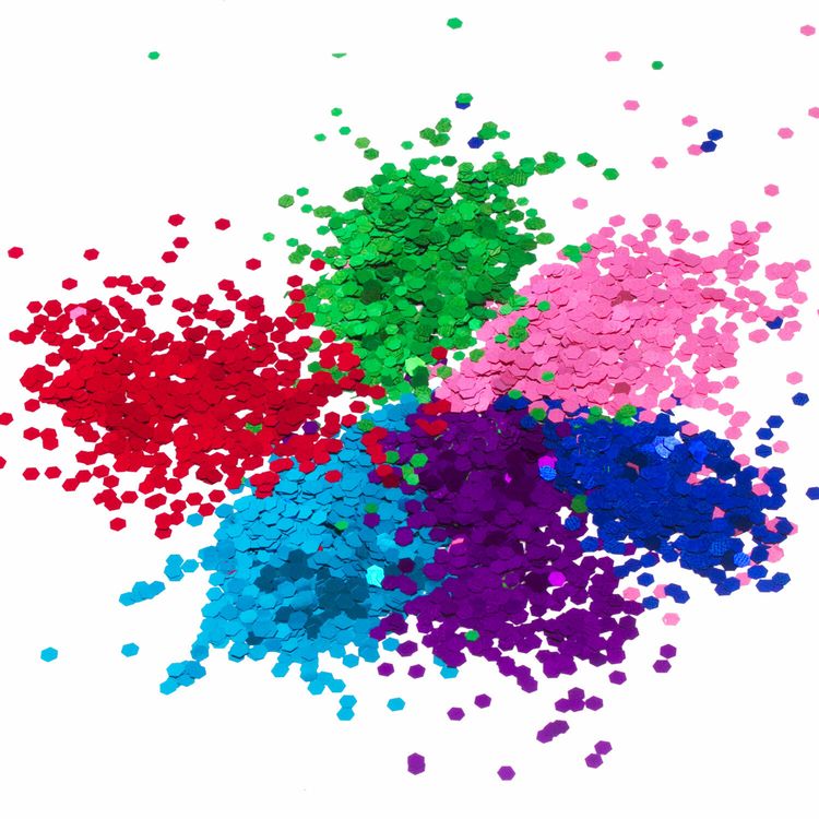 Блестки крупные, шестигранные, диспенсер с дозатором, 6 цветов по 9 г, Остров Сокровищ — картинка 5