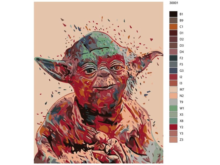 Картина по номерам «Мастер Йода» — картинка 2