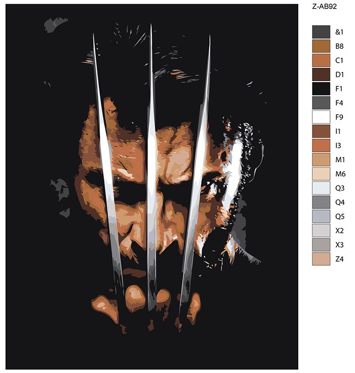 Картина по номерам «Росомаха» — картинка 2