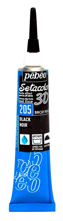 Контур по ткани для создания жемчужин Setacolor 3D, цвет: черный, 20 мл, Pebeo