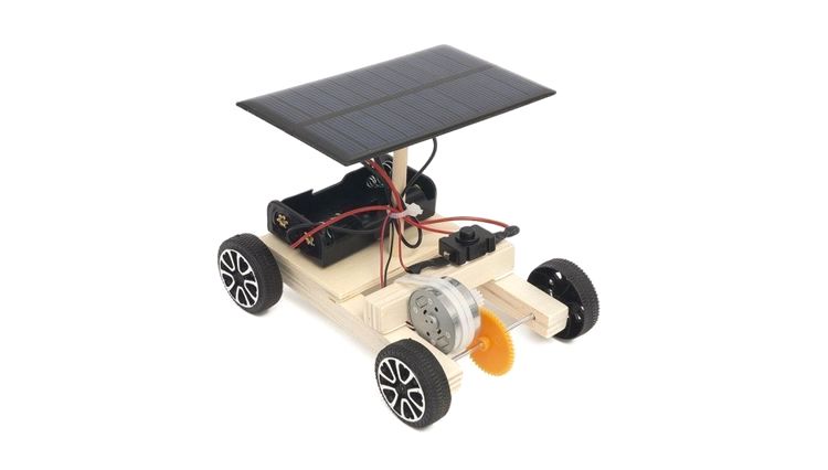 Деревянный конструктор с мотором «Машинка на солнечной батарее» — картинка 6