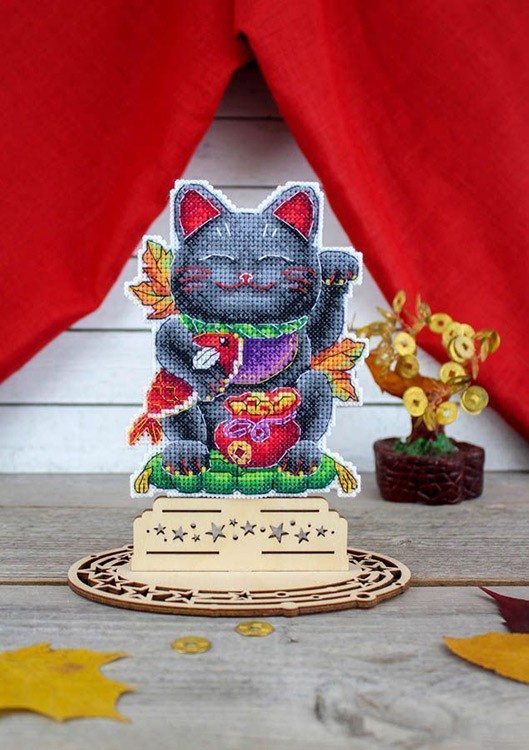 Набор для вышивания «Черный манеки-неко» — картинка 4