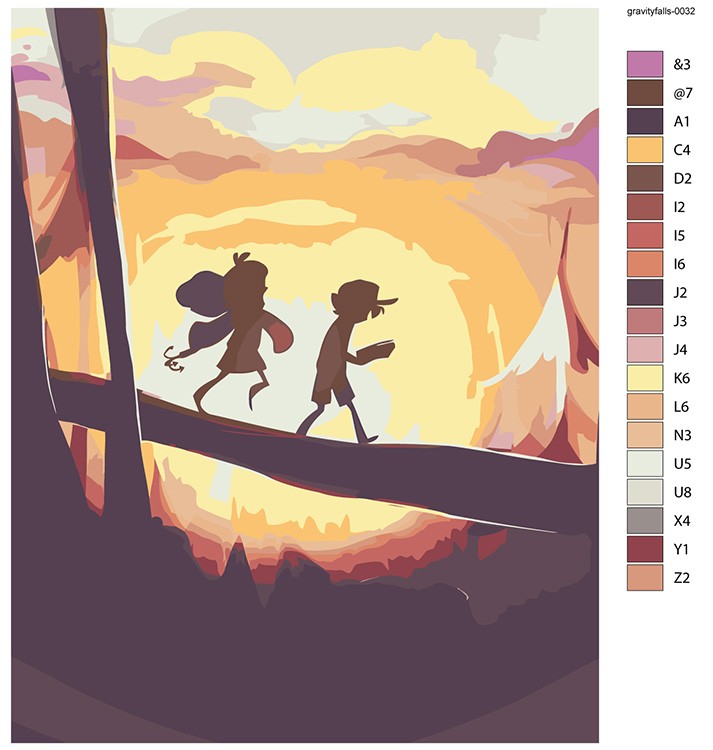 Картина по номерам «Гравити Фолз Фолс: Мейбл и Диппер арт» — картинка 2