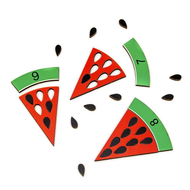 Развивающее пособие из дерева «Обучение счету. Арбуз» — картинка 4