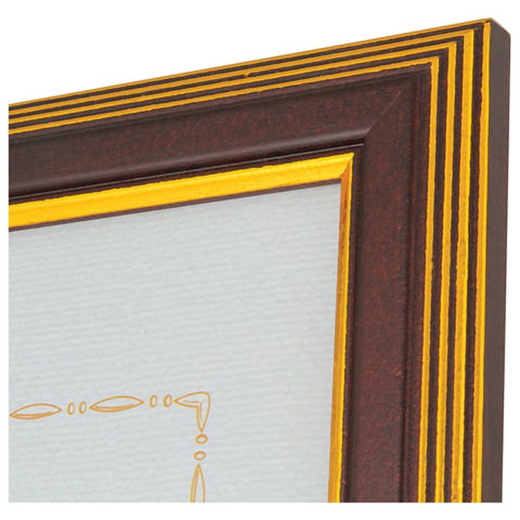 Рамка со стеклом бизнес-класса 21х30 см, цвет: дуб с позолотой, багет 21 мм — картинка 2